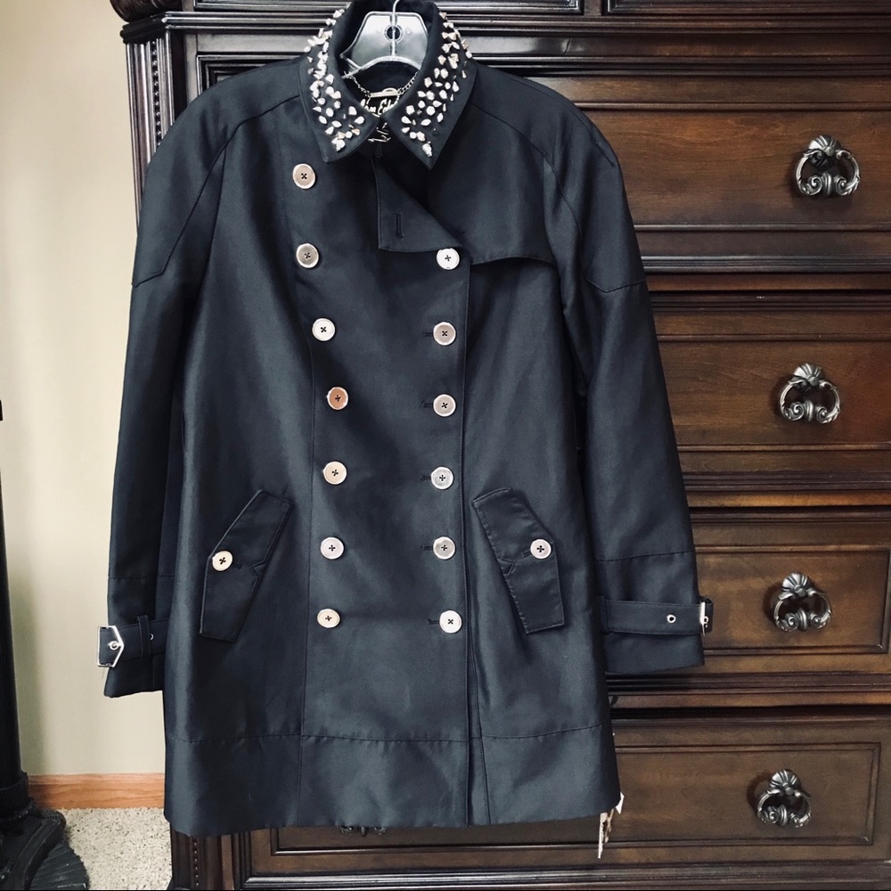 Sam Edelman Studded Collar Trench Coat | S
